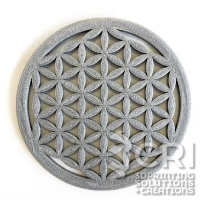 Set 2 Sottobicchieri + 1 Sottobottiglia  Fiore della Vita stampa 3d